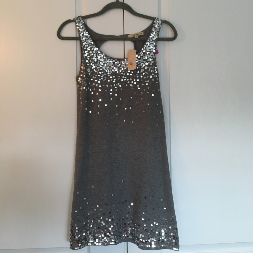 Sequined gray dress