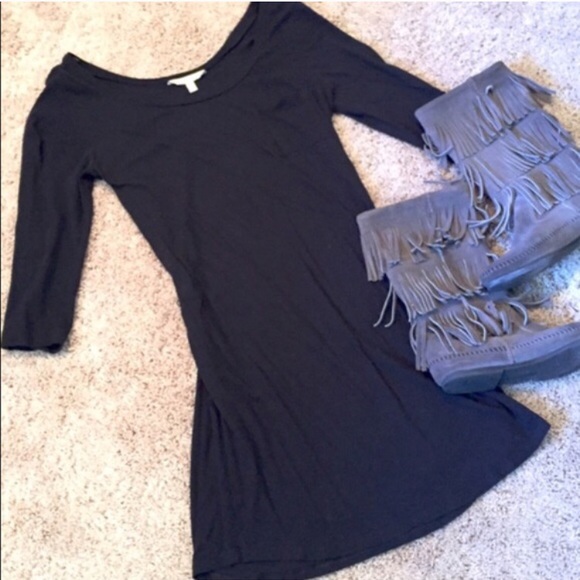 Banana Republic Dresses & Skirts - ❣BOGO 1/2 off❣🆕 BR 3/4 sleeve black t shirt dress