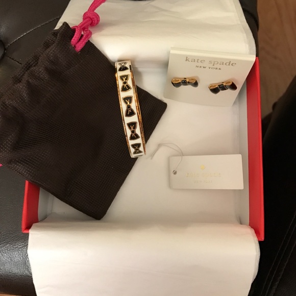 kate spade Jewelry - kate spade bangle bracelet and bow earring set