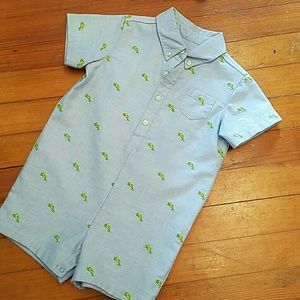 Lands End Light Blue Jumper with Embroidered Frogs