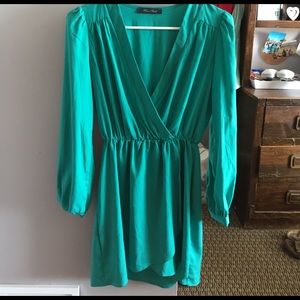 Teal Lulus Wrap Dress