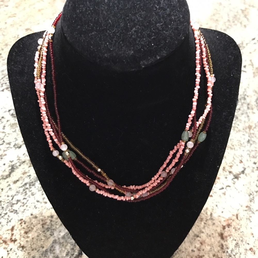 American Eagle Necklace beads Jade Coral