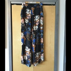 Wide leg floral pant