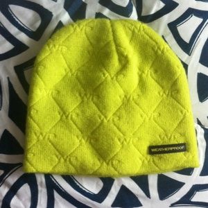 Weatherproof lime green winter beanie