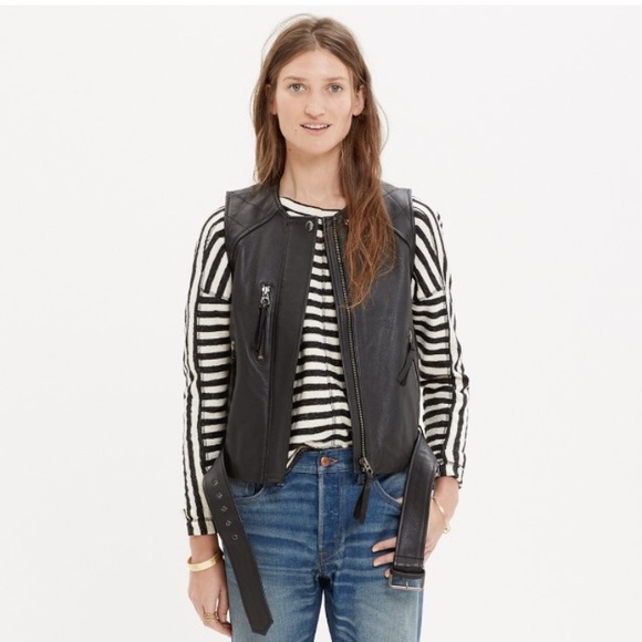 NEW! Madewell leather vest. - Picture 2 of 3