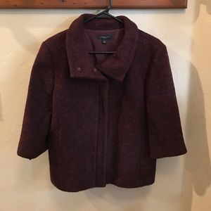 Ann Taylor Red & Black Tweed Jacket