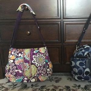 💜🍼Vera Bradley Plum Crazy Messenger Diaper Bag
