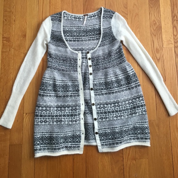 Free People grey/black/white cardigan - Picture 1 of 2