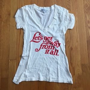 Wildfox white t-shirt with red writing
