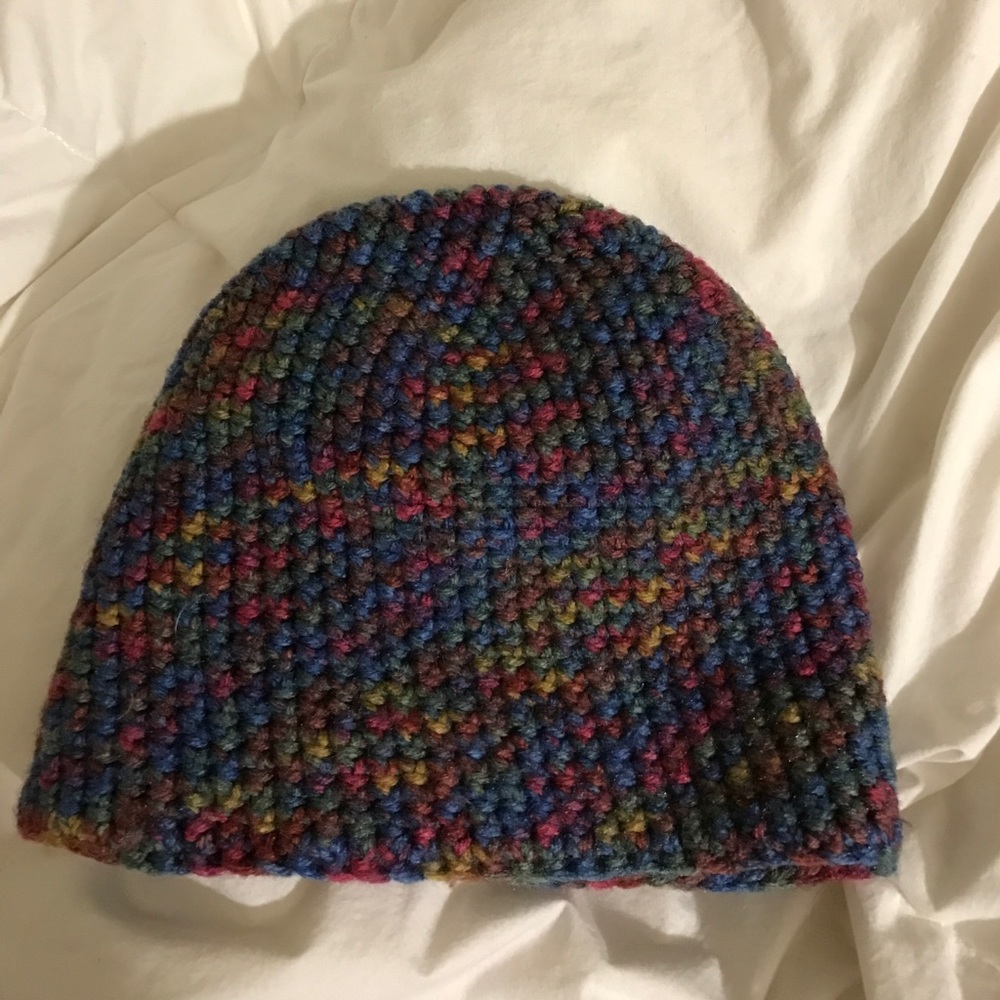 Knitted beanie multicolor.   Too small for my head