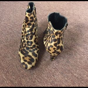 Leopard print booties