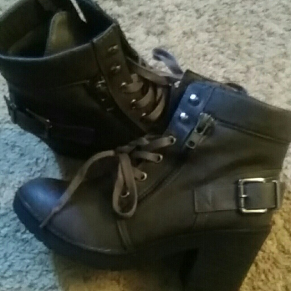 Grey ankle boots