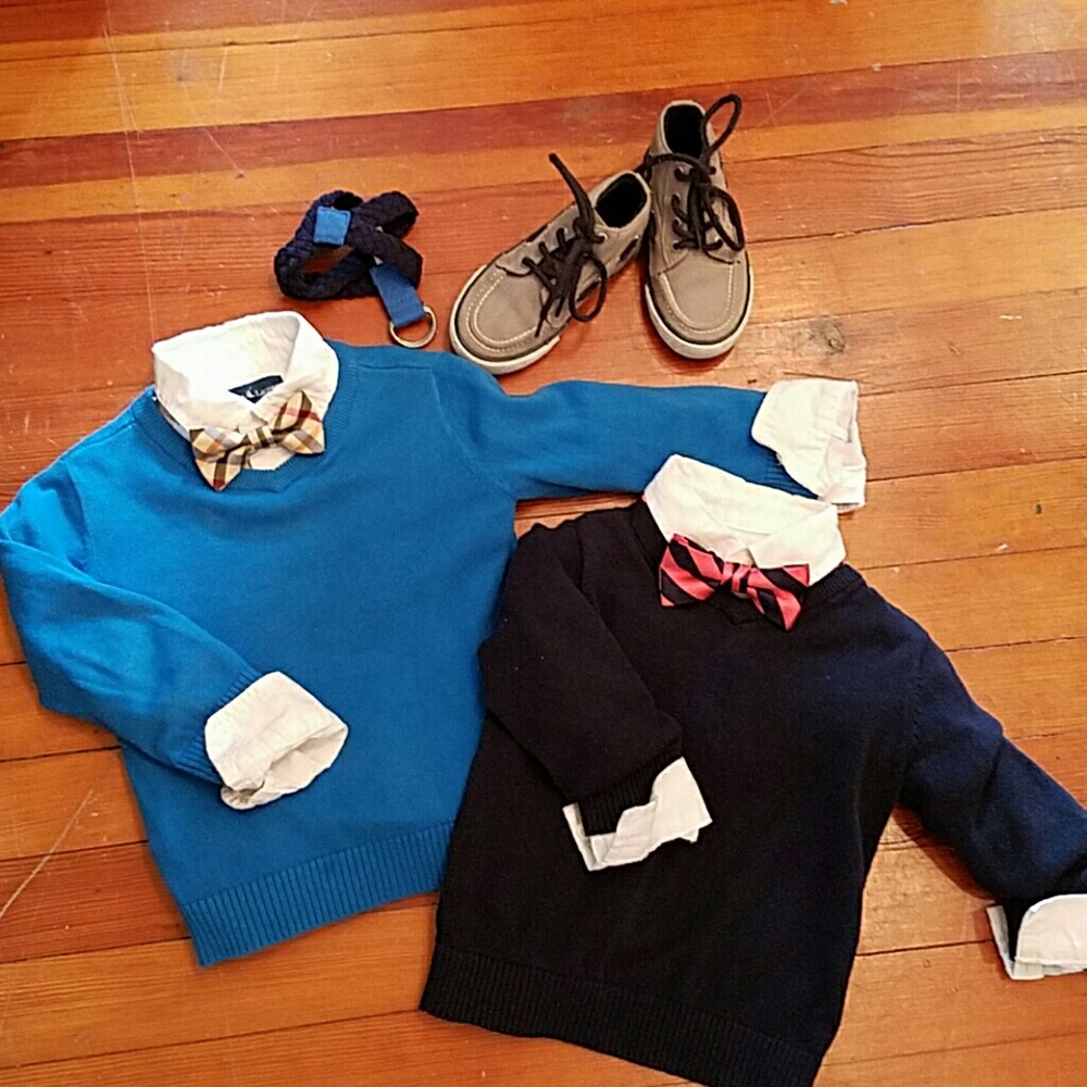 Two Blue Childrens Place V-Neck Sweaters