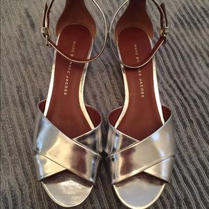 Marc by Marc Jacobs Metallic Mirror Wedge Sandal
