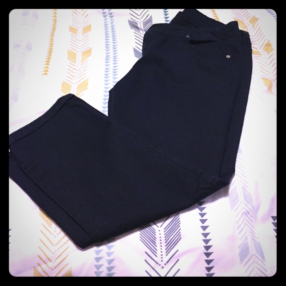 Dark denim capris