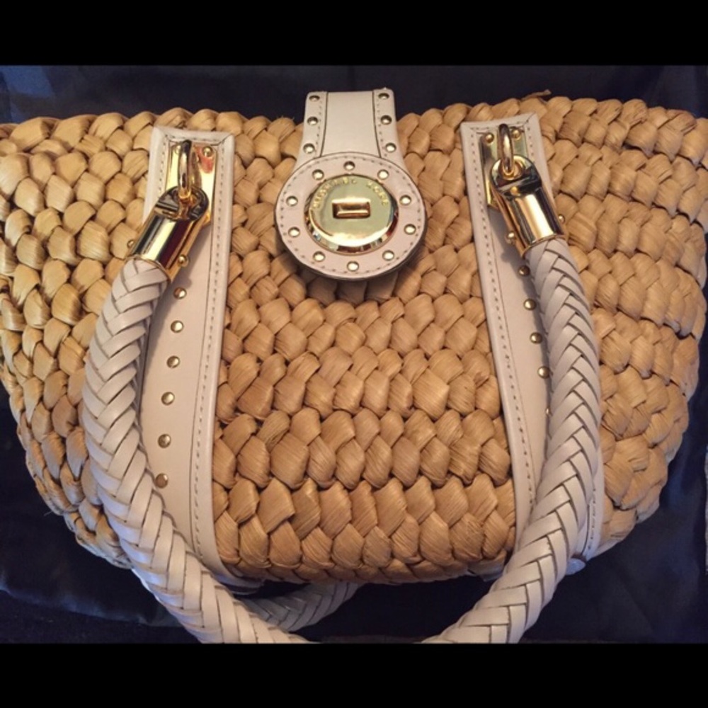 Michael Kors Leather and a Straw Bag