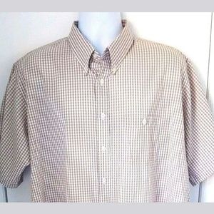 Mens Tan Plaid Vintage ORVIS Lightweight Shirt
