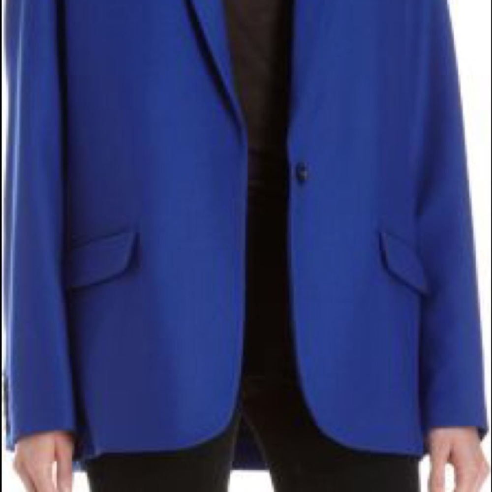 Acne Studios || Blue Pique Boxy Boyfriend Blazer - Picture 3 of 4