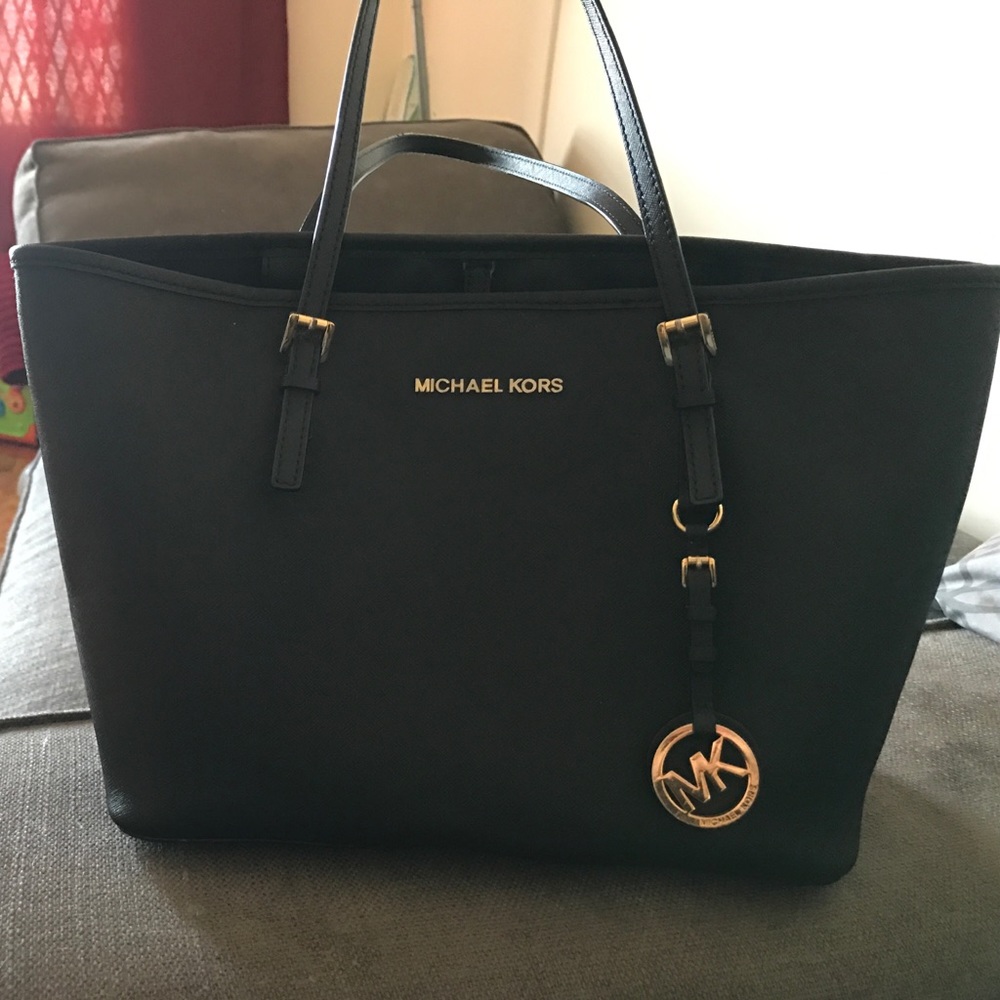 Michael Kors black leather bag