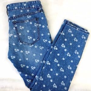Free People Floral Denim