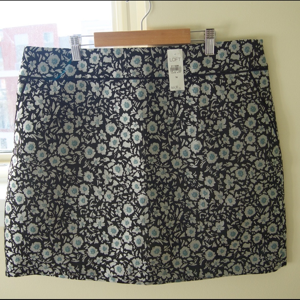 LOFT shimmer floral printed shirt 14 Petite NWT