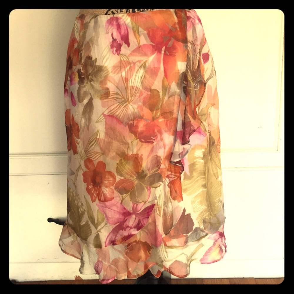 Barry Bricken gorgeous 100% silk wrap style skirt