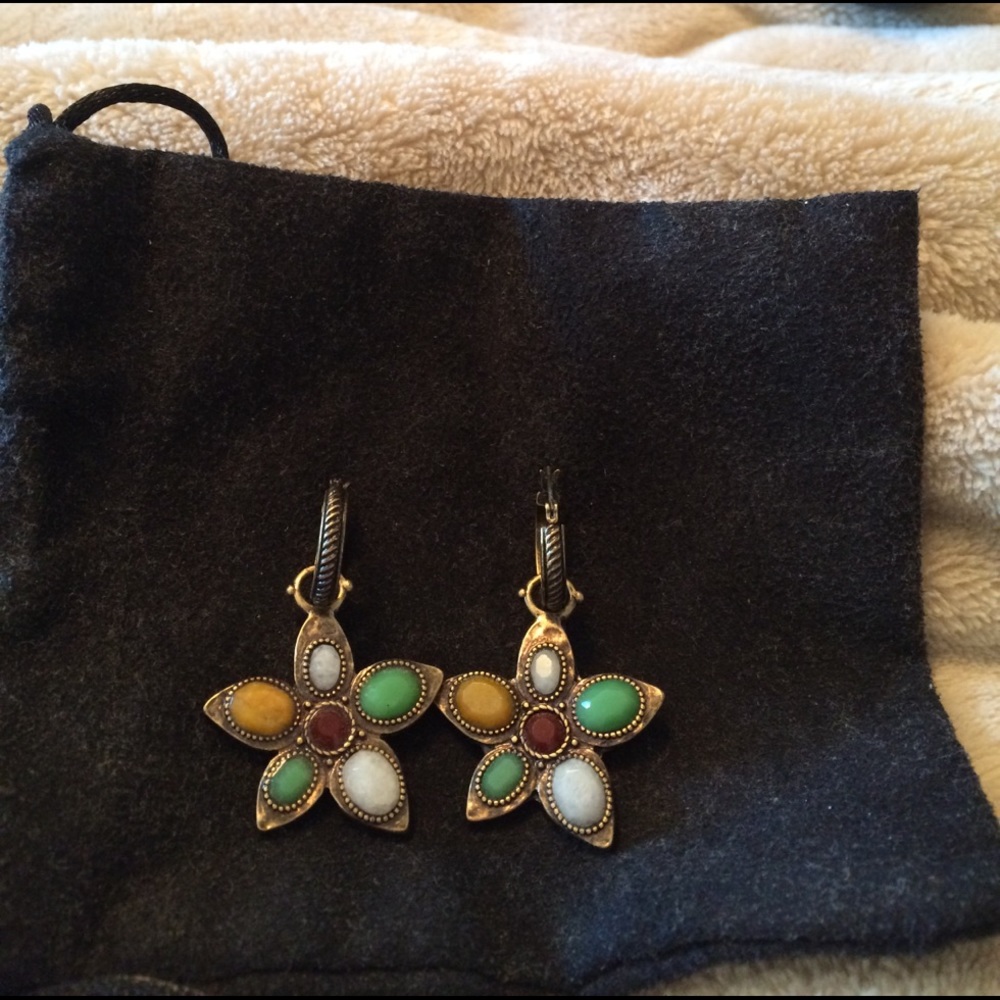 Multi Stone Reversible Pierced Earrings