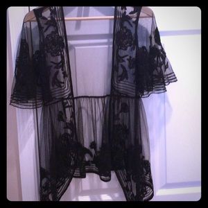 Sheer black top/cardigan