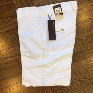 Men's White Linen Perry Ellis Shorts