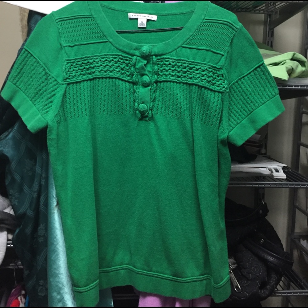 Kelly Green Short sleeved sweater by BR