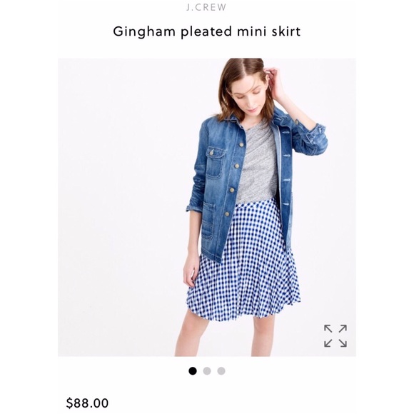 J. Crew Gingham Pleated Mini Skirt EUC - Picture 4 of 4