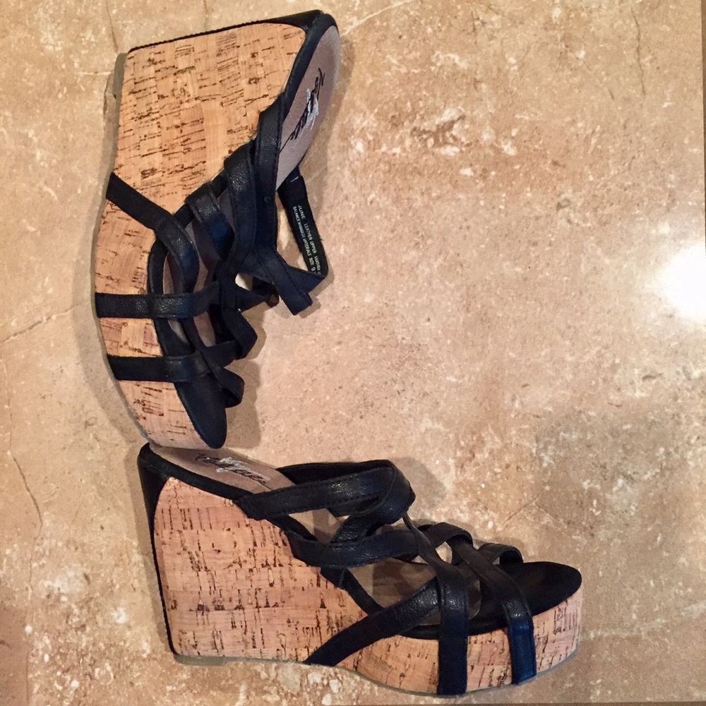 Very Volatile June leather wedge sandals