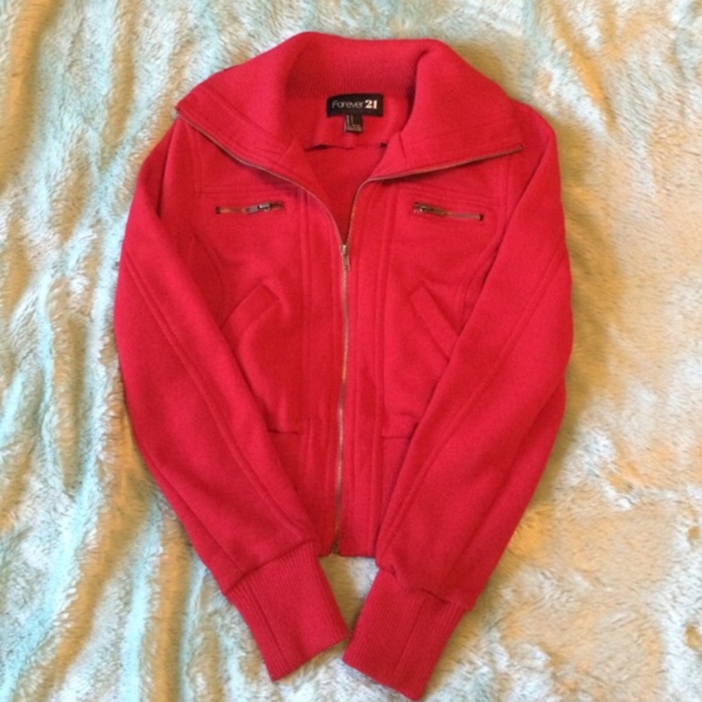 Red bomber jacket
