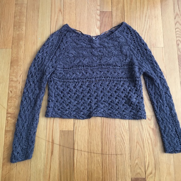 Free People grey cropped sweater - Picture 1 of 3