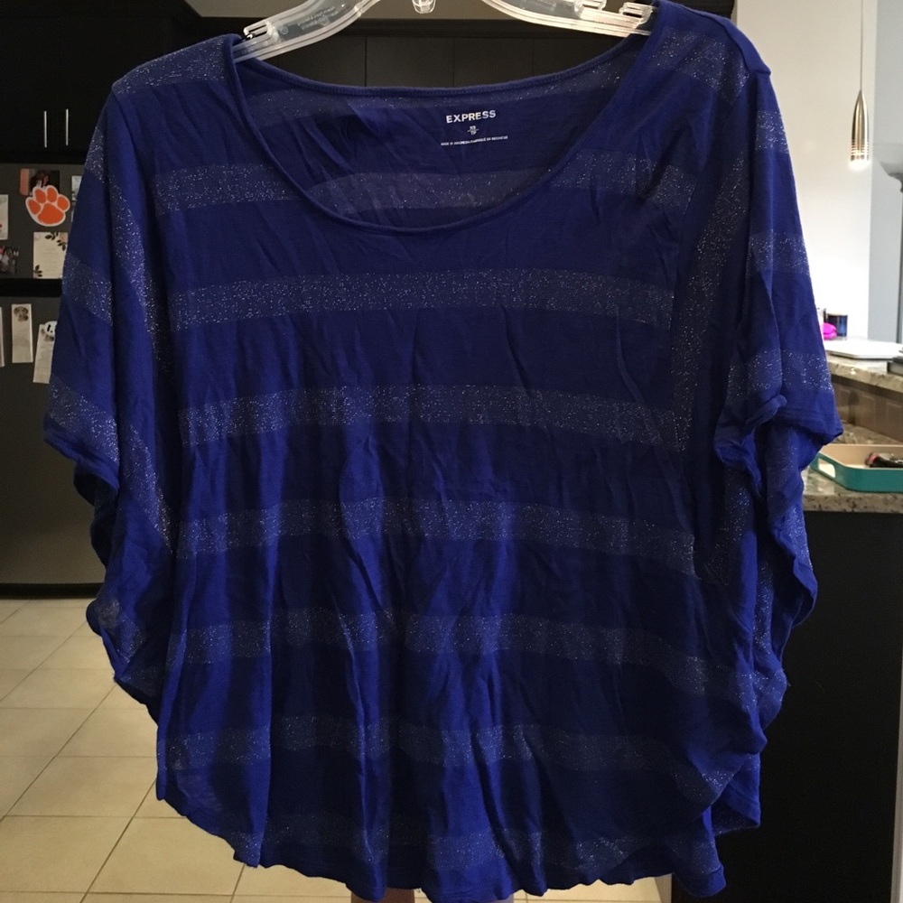Striped butterfly sleeve top