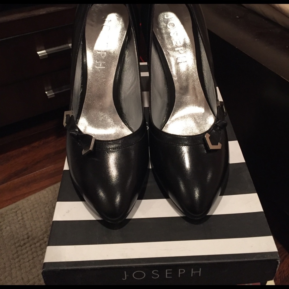 Joseph “caprettro” black leather heels size 38.5/8