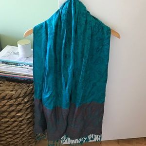 Teal pashmina