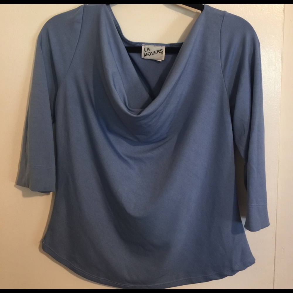 Sky Blue Cowl Neck Top