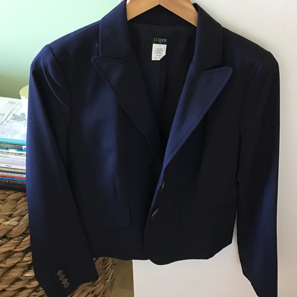 Jcrew navy pin stripe blazer