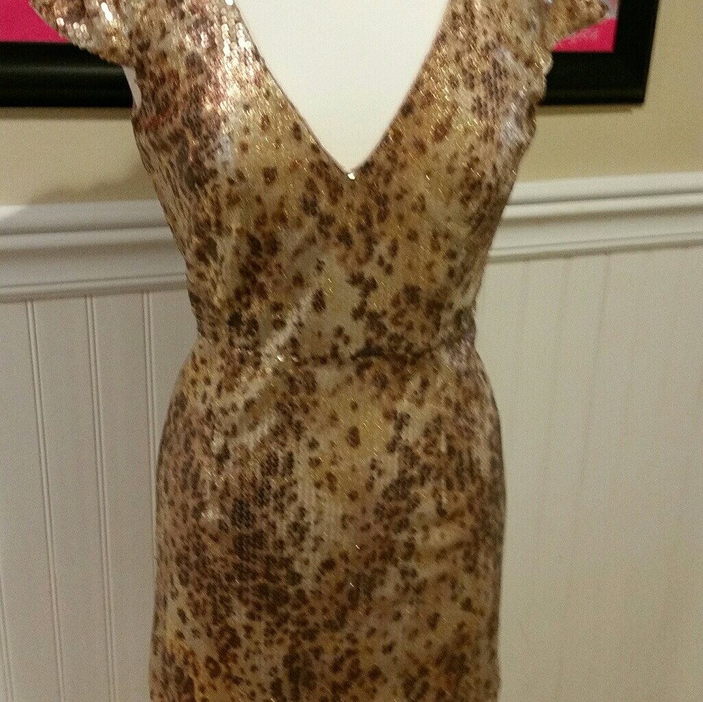 Gold sequin dress