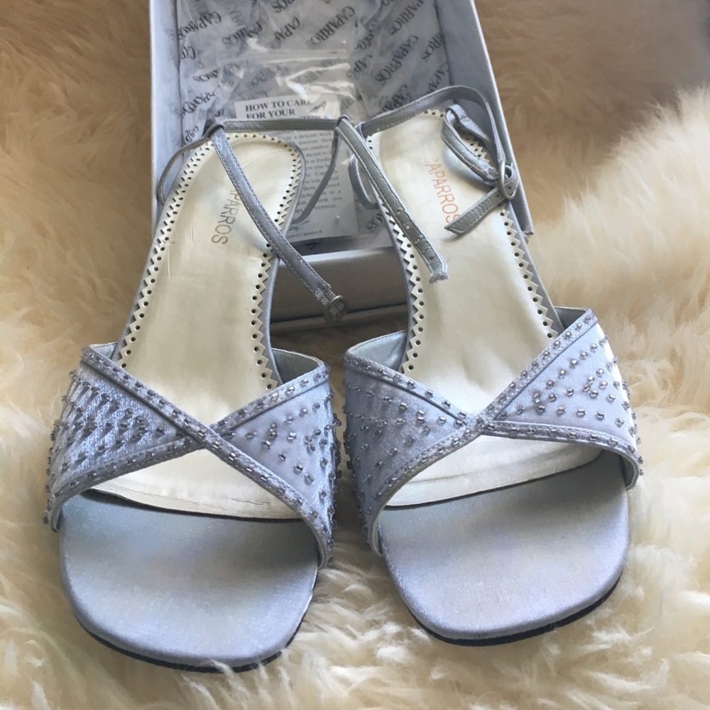 Silver beaded formal shoes