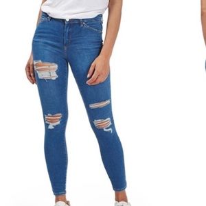 SOLD Topshop Moto Leigh Bright Blue Skinny Jeans