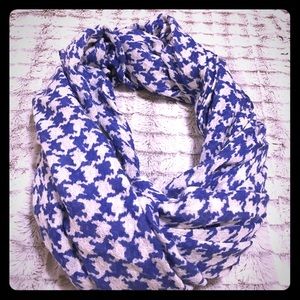 Blue & White Houndstooth Scarf
