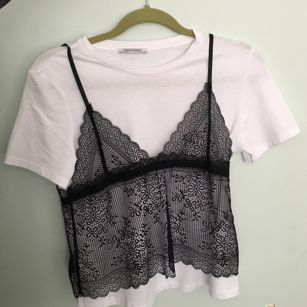 T shirt- Connected lace top
