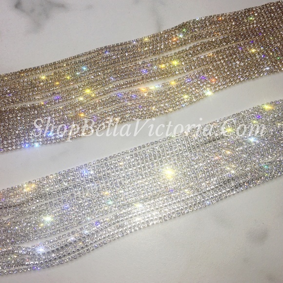 Elise Luxe Multi Layered Crystal Rhinestone Choker - Picture 3 of 4
