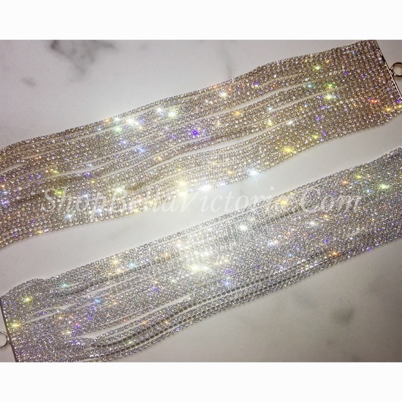 Elise Luxe Multi Layered Crystal Rhinestone Choker - Picture 4 of 4