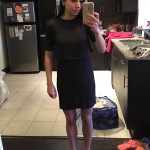 Gray stretchy casual dress
