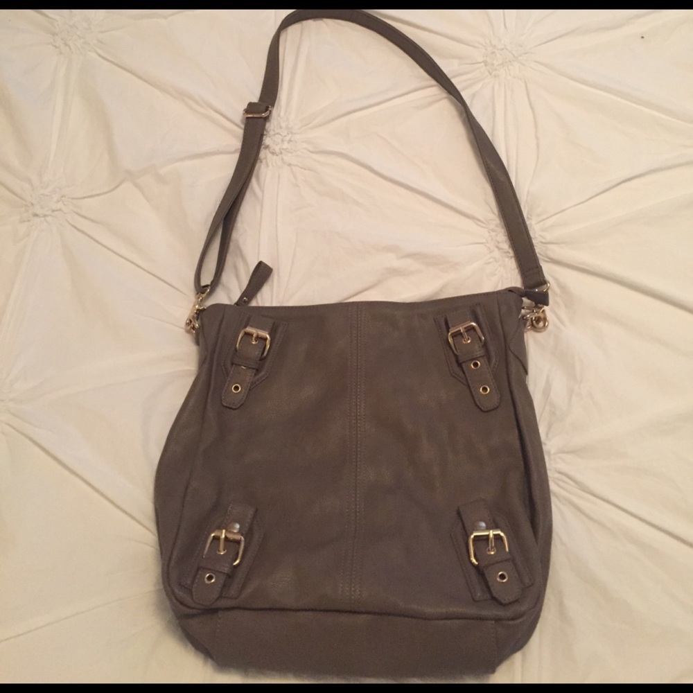 Deena & Ozzy Taupe Tote with adjustable strap