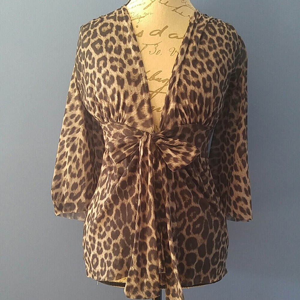 Sexy front tie leopard print top