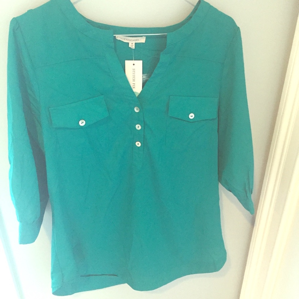 Never worn 41Hawthorn turquoise blouse